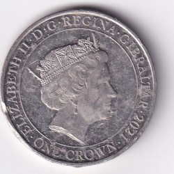 Alternative view of United Kingdom, Gibraltar 1 Crown 2021 Commemorative issue Rare Coloured Coin #M-48