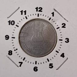 Alternative view of Five Rs Scare Coin Rare 1' 0 Clock Error ONGC Series Coin Calcutta Mint Rare Error