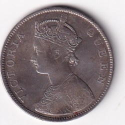 1862 British India Victoria Silver One Rupees ( 4 DOT) High Detailing Rare Coin #2626