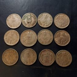 Indian comerative coins Set of 12 pieces with different backside of ₹1 denomination issued after India's independence Metal:Nickel Same and similar set are available