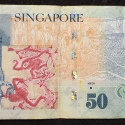 Alternative view of Singapore 50 Dollars BCCS Old Issue Very Rare Lowest Price Note #B-2