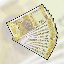 RS 20 INDIA BANK NOTE SEMI FANCY 10 NOTE SAME NUMBER SETS 941941 UNIQUE AND RARE