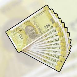 RS 20 INDIA BANK NOTE SEMI FANCY 10 NOTE SAME NUMBER SETS 932932 UNIQUE AND RARE