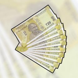 RS 20 INDIA BANK NOTE SEMI FANCY 10 NOTE SAME NUMBER SETS 968968 UNIQUE AND RARE