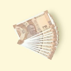 RS 10/- INDIA BANK NOTE 10 NOTE SAME NUMBER SET 017017 GEM UNC