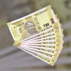 RS 20 INDIA BANK NOTE SEMI FANCY 10 NOTE SAME NUMBER SETS 018018 UNIQUE AND RARE