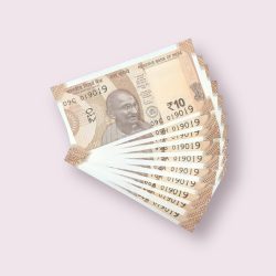 RS 10/- INDIA BANK NOTE SEMI FANCY 10 NOTE SAME NUMBER SET 019019 UNIQUE AND RARE