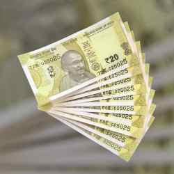 RS 20 INDIA BANK NOTE SEMI FANCY 10 NOTE SAME NUMBER SETS 025025 UNIQUE AND RARE