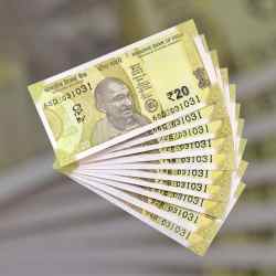 RS 20 INDIA BANK NOTE SEMI FANCY 10 NOTE SAME NUMBER SETS 031031 UNIQUE AND RARE