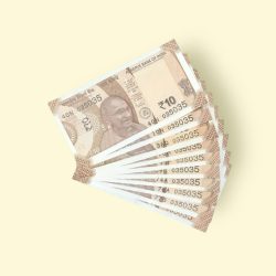 RS 10/- INDIA BANK NOTE 10 NOTE SAME NUMBER SET 035035 GEM UNC