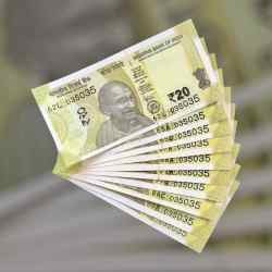 RS 20 INDIA BANK NOTE SEMI FANCY 10 NOTE SAME NUMBER SETS 035035 UNIQUE AND RARE