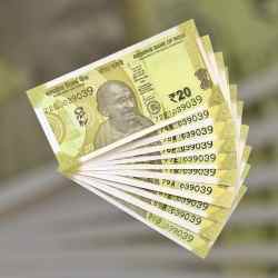 Alternative view of RS 20 INDIA BANK NOTE SEMI FANCY 10 NOTE SAME NUMBER SETS 039039 UNIQUE AND RARE