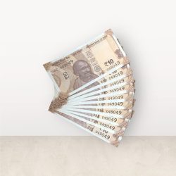 RS 10/- INDIA BANK NOTE SEMI FANCY 10 NOTE SAME NUMBER SET 049049 UNIQUE AND RARE