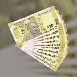 Alternative view of RS 20 INDIA BANK NOTE SEMI FANCY 10 NOTE SAME NUMBER SETS 061061 UNIQUE AND RARE