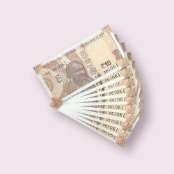 RS 10/- INDIA BANK NOTE SEMI FANCY 10 NOTE SAME NUMBER SET 061061 UNIQUE AND RARE