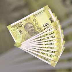 RS 20 INDIA BANK NOTE SEMI FANCY 10 NOTE SAME NUMBER SETS 061061 UNIQUE AND RARE