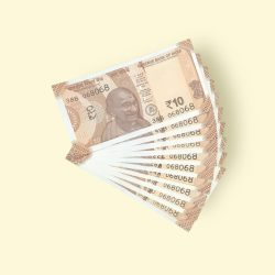 RS 10/- INDIA BANK NOTE 10 NOTE SAME NUMBER SET 068068 GEM UNC