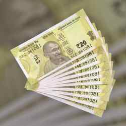 Rs 20 India Bank Note Semi Fancy 10 Note Same Number Sets 081081 Unique and Rare