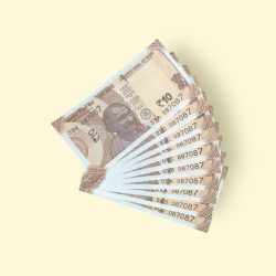 RS 10/- INDIA BANK NOTE 10 NOTE SAME NUMBER SET 087087 GEM UNC