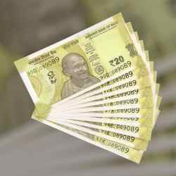 RS 20 INDIA BANK NOTE SEMI FANCY 10 NOTE SAME NUMBER SETS 089089 UNIQUE AND RARE