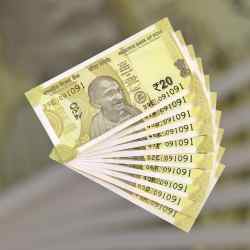 RS 20 INDIA BANK NOTE SEMI FANCY 10 NOTE SAME NUMBER SETS 091091 UNIQUE AND RARE