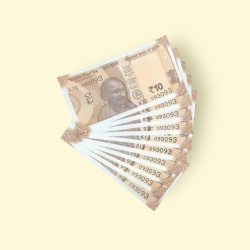 RS 10/- INDIA BANK NOTE 10 NOTE SAME NUMBER SET 093093 GEM UNC