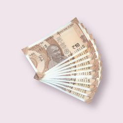 Rs 10/- India Bank Note Semi Fancy 10 Note Same Number Set 115115 Unique and Rare