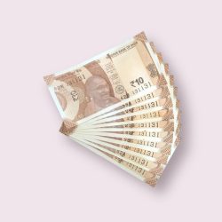 Rs 10/- India Bank Note Semi Fancy 10 Note Same Number Set 131131 Unique and Rare