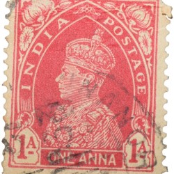 Postal Stamp of George VI Red Colour 1 Anna - Used Condition as per Image.