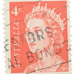 Postal Stamp of Australia - Elizabeth II 4 Cents Red Colour -Used Condition as per Image
