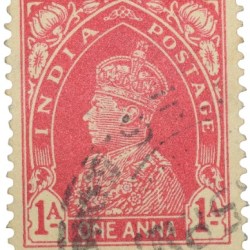 Postal Stamp of George VI Red Colour 1 Anna Used Condition as per Image.