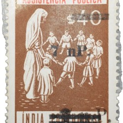 Postal Stamp of India Portugues - Assistencia Publica Cancelled and Over Printed Brown 7 New Paise by GOI, Mint Un-Used as per Image.