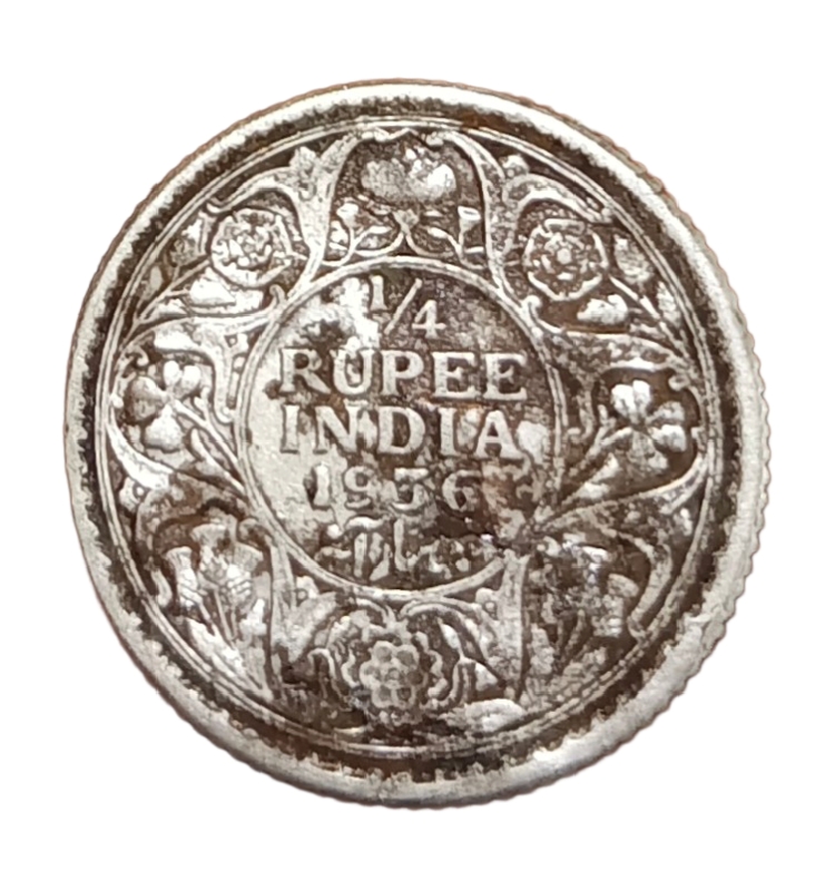 British India Silver 1/4 Rupee Year 1936 King GEORGE-V in Collectable Grade.