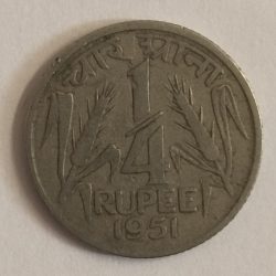 ¼ Anna 1951 Government of India Rare Coin Grow more food