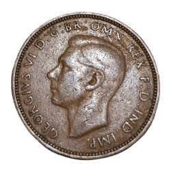 Alternative view of UNITED KINGDOM Bronze 1/2 PENNY Year 1943 King GEORGE-VI High Collectable Grade.