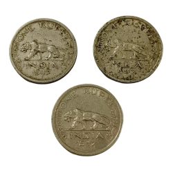 One Rupee Cu/Ni Big DABBU Issue Year 1947 Bombay Mint Lot 3 Coins Collectable Grades.