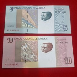 ANGOLA 5 AND 10 KWANZAS GEM UNC CONDITION