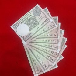 1 RUPEE NOTE ENDING 786 GEM UNC CONDITION EACH NOTE PRICE 990