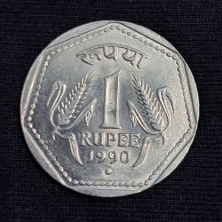 1 RUPEE 1990 NOIDA MINT BUNC CONDITION