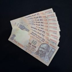 10 RUPEE 9 NOTES SET FANCY SERIAL NO. ALL ZERO 1 TO ALL ZERO 9