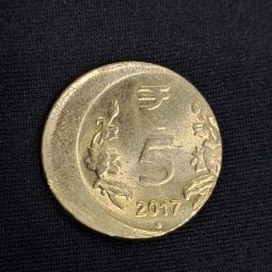RARE 5 RUPEE COIN OFF CENTER ERROR 2017 BUNC CONDITION