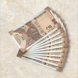 RS 10/- INDIA BANK NOTE SEMI FANCY 10 NOTE SAME NUMBER SET 207207 UNIQUE AND RARE