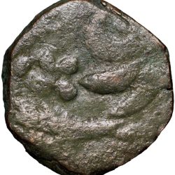 Copper Paisa of Hyderabad STate (17th - 18th Cen. AD) from Anjangaon with Sword Right