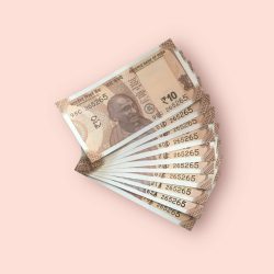 RS 10/- INDIA BANK NOTE SEMI FANCY 10 NOTE SAME NUMBER SET 265265 UNIQUE AND RARE