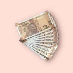 RS 10/- INDIA BANK NOTE SEMI FANCY 10 NOTE SAME NUMBER SET 284284 UNIQUE AND RARE