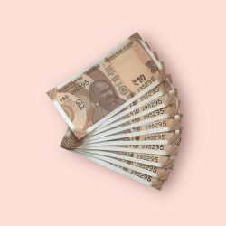 RS 10/- INDIA BANK NOTE SEMI FANCY 10 NOTE SAME NUMBER SET 295295 UNIQUE AND RARE