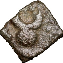 Potin Coin of Satkarni I(1st Cen. BC) of Satavahana Dynasty from Vidarbha(Paoni) Region Bold Nandipad Type