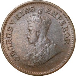 Bronze 1/2 Pice of George V (AD 1936) of Calcutta Mint