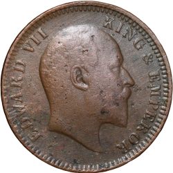 Copper 1/4 Anna of Edward VII (AD 1904) of Calcutta Mint Scarce