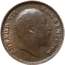 Copper 1/12 Anna of Edward VII (AD 1905) of Calcutta Mint About UNC Grade Rare